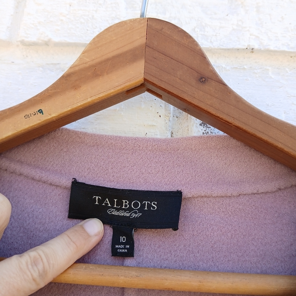 Talbots Wool Blend Lavender Ruffle Blazer - Picture 3 of 6